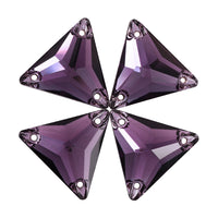 Amethyst Triangle Shape High Quality Glass Sew-on Rhinestones WholesaleRhinestone