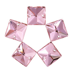 Light Rose Square Shape High Quality Glass Sew-on Rhinestones WholesaleRhinestone