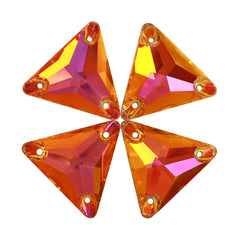 Astral Pink Triangle Shape High Quality Glass Sew-on Rhinestones WholesaleRhinestone