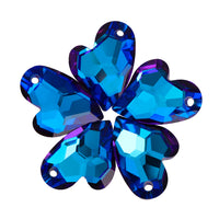 Bermuda Blue Devoted 2 U Heart High Quality Glass Rhinestone Pendant WholesaleRhinestone