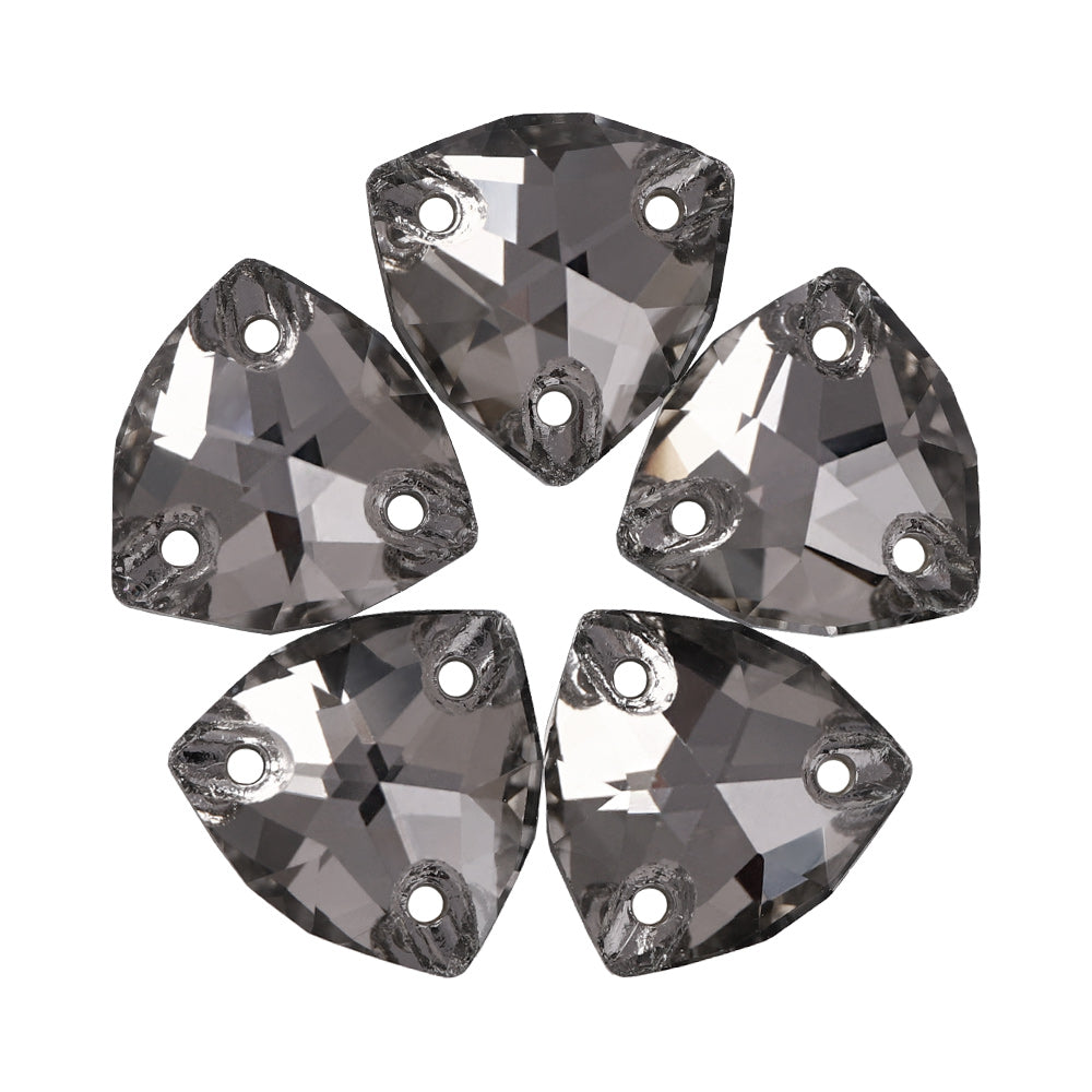 Black Diamond Trilliant Shape High Quality Glass Sew-on Rhinestones WholesaleRhinestone