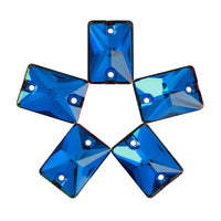 Bermuda Blue Rectangle Shape High Quality Glass Sew-on Rhinestones WholesaleRhinestone