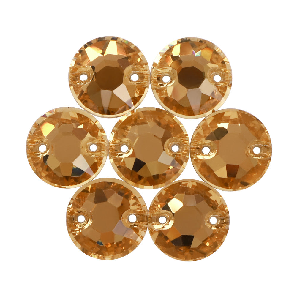 Light Smoked Topaz XIRIUS Round Shape High Quality Glass Sew-on Rhinestones WholesaleRhinestone