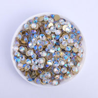 Blue Moonlight Glass Flat Back Glue-On Rhinestones 16 Cut Facets In Bulk WholesaleRhinestone