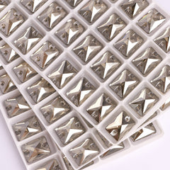 Satin Rectangle Shape High Quality Glass Sew-on Rhinestones WholesaleRhinestone