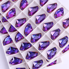 Violet Blue Galactic Shape High Quality Glass Sew-on Rhinestones WholesaleRhinestone
