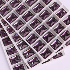 Amethyst Rectangle Shape High Quality Glass Sew-on Rhinestones WholesaleRhinestone