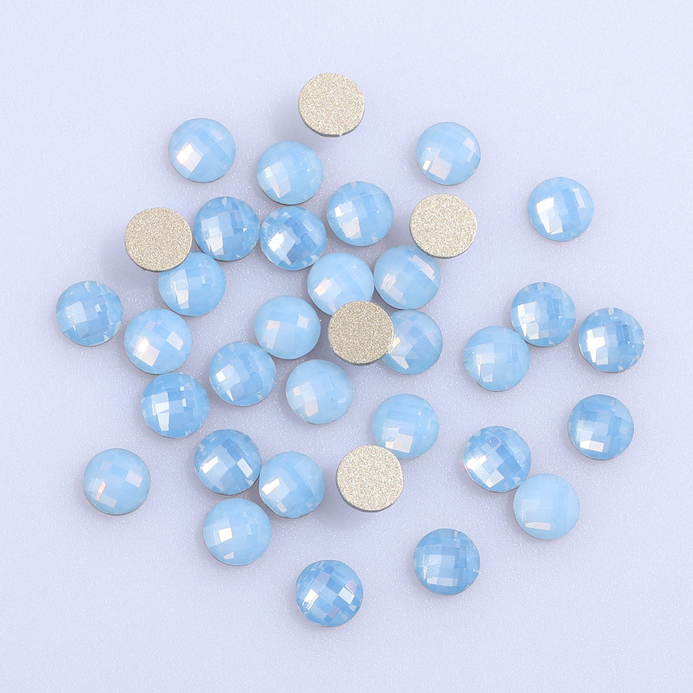 Round Shape Blue Opal Flat Back Fancy Rhinestones WholesaleRhinestone