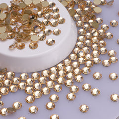 Golden Shadow Glass Flat Back Glue-On Rhinestones 16 Cut Facets In Bulk WholesaleRhinestone