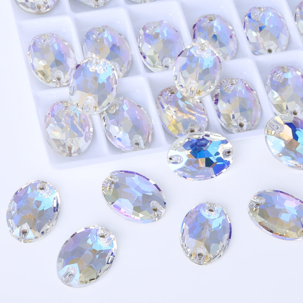 Moonlight Oval Shape High Quality Glass Sew-on Rhinestones