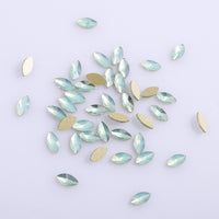 Navette Shape Green Opal Flat Back Fancy Rhinestones WholesaleRhinestone