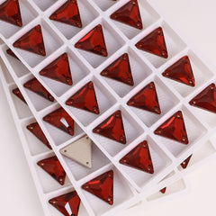 Siam Triangle Shape High Quality Glass Sew-on Rhinestones WholesaleRhinestone