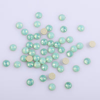 Round Shape Green Opal Flat Back Fancy Rhinestones WholesaleRhinestone