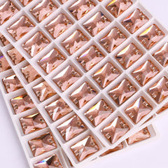 Light Peach Rectangle Shape High Quality Glass Sew-on Rhinestones WholesaleRhinestone