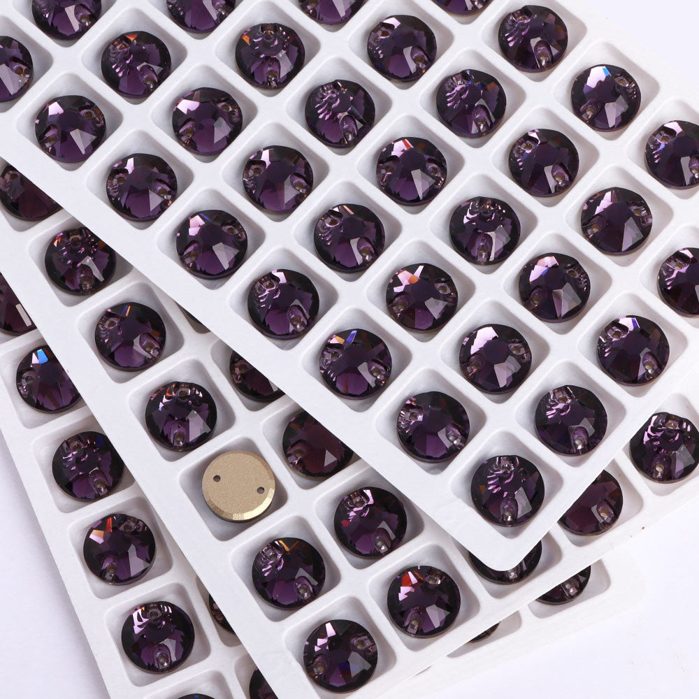 Amethyst XIRIUS Round Shape High Quality Glass Sew-on Rhinestones WholesaleRhinestone