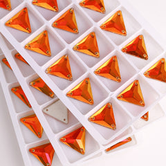 Copper Triangle Shape High Quality Glass Sew-on Rhinestones WholesaleRhinestone