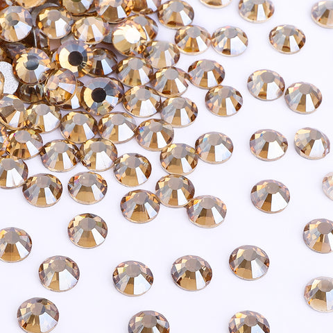 Golden Shadow Glass Flat Back Rhinestones Silver Back In Bulk