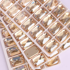 Golden Shadow Octagon Shape High Quality Glass Sew-on Rhinestones WholesaleRhinestone