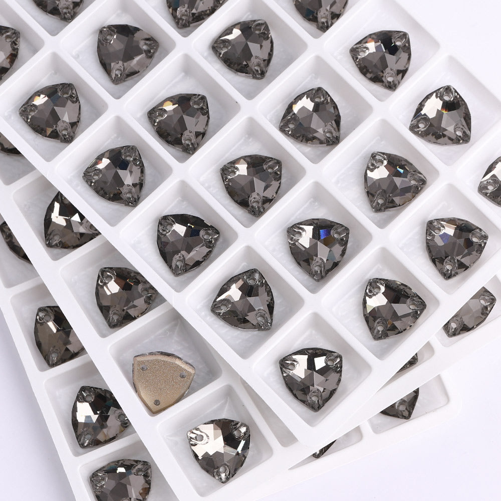 Black Diamond Trilliant Shape High Quality Glass Sew-on Rhinestones WholesaleRhinestone