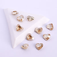 Millennium Series Heart Shape Golden Shadow Glass Pointed Back Fancy Rhinestones WholesaleRhinestone