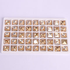 Golden Shadow Princess Square Shape High Quality Glass Pointed Back Fancy Rhinestones WholesaleRhinestone