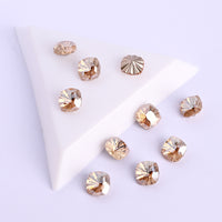 Millennium Series Round Square Shape Golden Shadow Glass Pointed Back Fancy Rhinestones WholesaleRhinestone