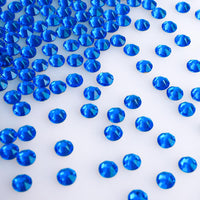 Capri Blue Glass Flat Back Glue-on Rhinestones 16 Cut Facets In Bulk WholesaleRhinestone