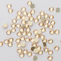 Golden Shadow Glass Flat Back Glue-On Rhinestones 16 Cut Facets In Bulk WholesaleRhinestone