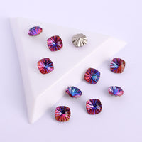 Millennium Series Round Square Shape Purple Volcano Glass Pointed Back Fancy Rhinestones WholesaleRhinestone