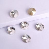 Crystal Dome Round Shape High Quality Glass Pointed Back Fancy Rhinestones WholesaleRhinestone