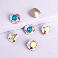 Crystal AB Cushion Square Shape High Quality Glass Pointed Back Fancy Rhinestones WholesaleRhinestone