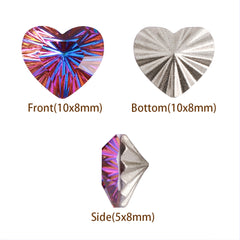 Millennium Series Heart Shape Purple Volcano Glass Pointed Back Fancy Rhinestones WholesaleRhinestone