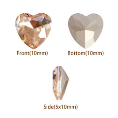 Golden Shadow Heart Shape High Quality Glass Pointed Back Fancy Rhinestones WholesaleRhinestone