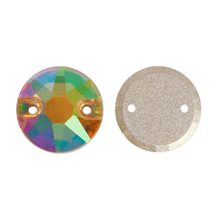 Iridescent Green XIRIUS Round Shape High Quality Glass Sew-on Rhinestones WholesaleRhinestone