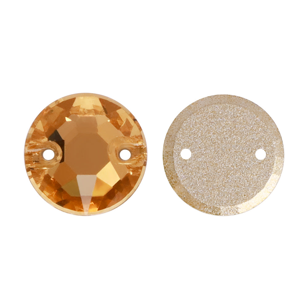 Light Smoked Topaz XIRIUS Round Shape High Quality Glass Sew-on Rhinestones WholesaleRhinestone