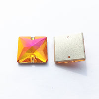 Copper Square Shape High Quality Glass Sew-on Rhinestones WholesaleRhinestone