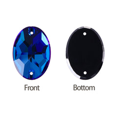 Bermuda Blue Oval Shape High Quality Glass Sew-on Rhinestones