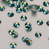 Blue Zircon AB Glass Flat Back Glue-on Rhinestones 16 Cut Facets In Bulk WholesaleRhinestone