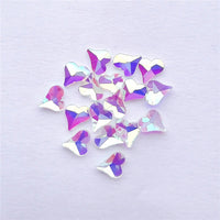 Oblique Heart Shape Crystal AB Unfoiled Flat Back Fancy Rhinestones WholesaleRhinestone