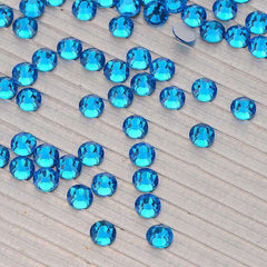 Capri Blue Glass FlatBack Rhinestones In Bulk WholesaleRhinestone