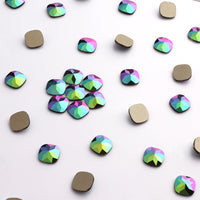 Round Square Shape Rainbow Rose Gold Glass Flat Back Fancy Rhinestones WholesaleRhinestone