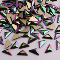 Triangle Shape Rainbow Rose Gold Glass Flat Back Fancy Rhinestones WholesaleRhinestone