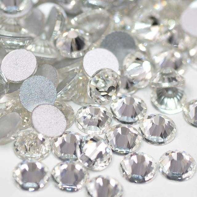 Crystal Glass FlatBack Rhinestones Silver Back