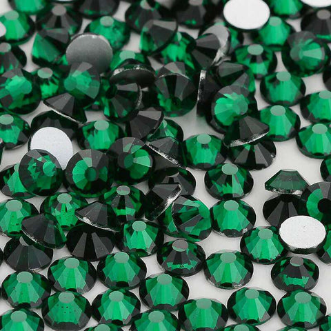 BULK Emerald Green Glass FLATBACK Rhinestones